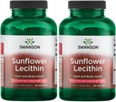 Swanson Sunflower Lecithin - Herbal supplement fremme sund hjerne funktion - Naturlig formel støtte hjerte sundhed & sund Lipid Balance - (90 Softgels, 1200mg Hver) 2 Pack