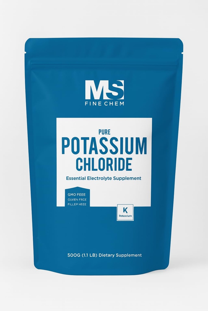 Kaliumchlorid pulver - 500 gram - 1,1 lb - Kaliumsupplement pulver, Kaliumchlorid salt substitut, Kaliumsalt - Gluten Free, 200mg per servering