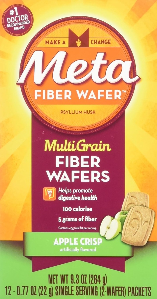 Metamucil Fiber Wafers Apple Crisp 24 Hver (pakke med 6)