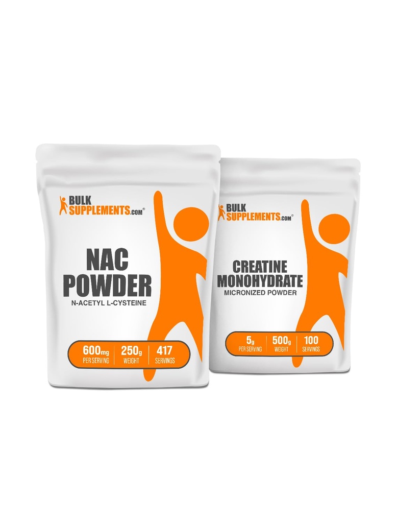 BulkSupplements NAC (N- Acetyl L- Cystein) 250 g + Creatin 500g Bundle
