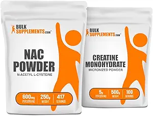 BulkSupplements NAC (N- Acetyl L- Cystein) 250 g + Creatin 500g Bundle