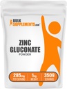 BulkSupplements.com Zink Gluconate Powder - Zink 40mg, Mineral supplement til immunforsvar - Gluten Free, 285mg per servering, 1kg (2,2 lbs) (Pack of 1)