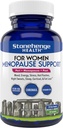 Stonehenge Health for Women Menopause Support for Peri + Menopause + Post - Mood, Energy, Stress, Hot Flashes, Night Sweats, Sleep & Cortisol, Chromax Chromium, Vitamin D3, KSM-66 Ashwagandha Extract