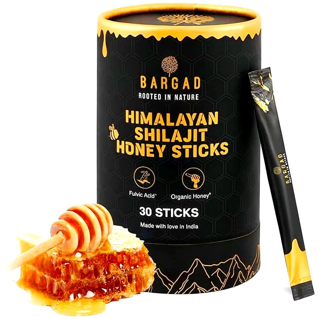 Pure Himalayan Shilajit Honey Sticks med Saffron - 30 Grev • 124; 75% + Fulvic Acid, 85 + Trace Minerals • 124; Natural Energy & Immunity Booster • 124; Easy Single- Use Packets