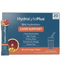Hydralyte Leverstøtte + Electrolyte Mix med mælk tidsel, gurkemeje, Ingefær, Prickly Pære, Green Tea Extract Formuleret til hurtig rehydrering (blod Orange Ginger, 20 Pakets)
