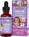 MaryRuth Organics Cocomelon Toddler Elderberry Syrup, USDA Organic Elderberry, Sugar Free Kids Immunsupport for Age 1-3 År, Clean Label Project Verified ®, Vegan, Gluten Free, 1 Fl Oz