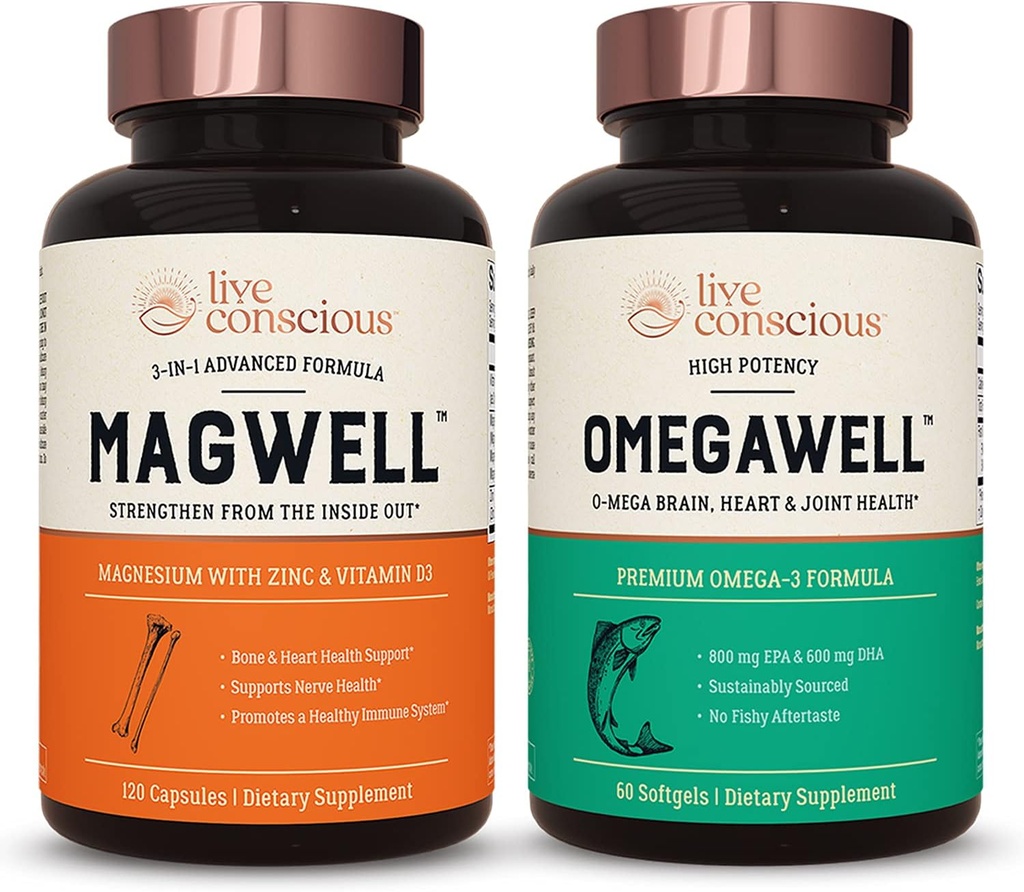Live Bevidst OmegaWell Fish Oil & MagWell Magnesium Zink & Vitamin D3