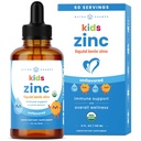 NutraChamps Flydende Zinkdråber til børn, Ionic Zinkdråber Forbedret med C-vitamin til børn, Sugar- Free 4 oz, Vegan & Non- GMO, Tangerine, 60 Servere, 2 Måned Supply