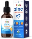 NutraChamps Flydende Zinkdråber til børn, Ionic Zinkdråber Forbedret med C-vitamin til børn, Sugar- Free 4 oz, Vegan & Non- GMO, Tangerine, 60 Servere, 2 Måned Supply