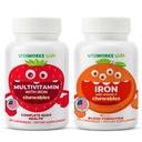 Kids Multivitamin Chewables + jern 10mg + C-vitamin Chewables Bundle