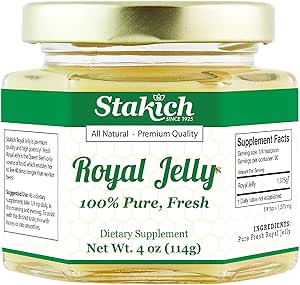 Stakich Fresh Royal Jelly - Pure, All Natural - Ingen tilsætningsstoffer / Flavors / Konserveringsmidler Tilføjet - 4 Ounce (114 Gram)