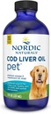 Nordic Naturals Pet Cod Lever Oil, Unflavored - 8 oz - 1048 mg Omega-3 Per Teaspon - Fisk Olie til hunde med EPA & DHA - fremmer hud, Coat, og immunsundhed