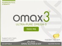 Omax3 Natural Omega 3 Fish Oil Pills 1500 MG EPA DHA - Omega3 Fedtsyretilskud Muskel & Fælles - Gluten Free, Wild Caught, Non GMO, 60- Day Supply Blister Pakket (2 bokse)