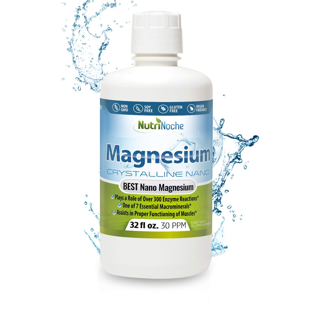Flydende Magnesium efter Nutrition Noche- 99.99% Ultra Pure Krystallinske Nano dråber for maksimal Absorption & Biotilgængelighed - Magnesium Glycinate Flydende Alternativ - Understøtter søvn rolig energi muskler Nerver