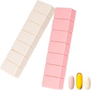 Sanderala 2Pack Weekly Pill Organizer, Ekstra store 7 dages Pill Cases Travel Daily Pill Box for Fish Oil, Calcium Tablets Supplements and Other Vitamin Pill