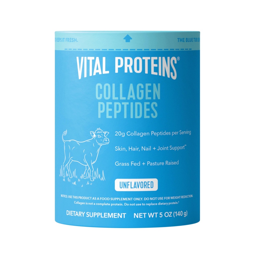 Vital Proteins Collagen Peptider pulver supplement til hud hårnegl fælles sundhed eller støtte - Hydrolyzed Collagen - Unflavored, 7 Servere
