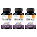 Sandhu 's Elderberry C-vitamin og zink med vitamin D3 & Quercetin Budd124; Supplement kapsler til mænd & kvinder Budd124; Understøtter immunforsvar Budd124; 120 Tæl (pakke med 3)