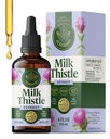 HERBAMAMA Milk Thistle Supplement - Vegansk leverstøtte med mælk Thistle Extract Tinktur - Non-GMO, Alkohol & Sugar- Free Liquid Silymarin Lever Detox Drops, 56- Day Supply