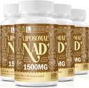 1500 MG Liposomal NAD +, 98% + Absorption, NAD + Supplement til Kvinder & Mænd med TMG, for Aging Defense, Cellular Energy, Heart & Brain Function, Longevity, 240 Softgels