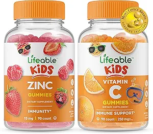Livbare Zink Kids + C-vitamin Kids, Gummies Bundle - Great Tasting, Vitamin Supplement, Gluten Free, GMO Free, Chewable Gummy