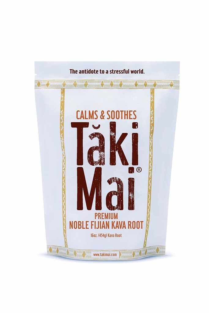 Taki Mai Noble Kava Root Powder 16oz - Autentisk Traditional Grind, Natural Aften Afslapning, Rastful Nights and Calm Rituals, 100% Pure Noble Kava