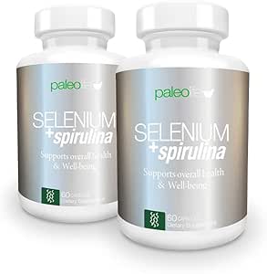 Boost Concentration, Memory and Energy with Premium Selenium + Spirulina - Premium Antioxidant Supplement for Brain Function - 120 Day Supply (120 Capsules) - (2-Pack)