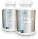 Boost koncentration, hukommelse og energi med Premium Selen + Spirulina - Premium antioxidant supplement til hjernefunktion - 120 dages forsyning (120 kapsler) - (2 - Pack)