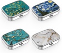 Pill Box 2 Segment Lille Pill Case, Portable for Pocket eller Purse Pill Organizer Pill Container Holder til at holde vitaminer, medicin, fiskeolie og kosttilskud (4PCS)