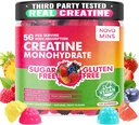 novominer Creatine monohydrat Gummies 5000mg til mænd og kvinder, tyggebånd Creatine monohydrat til muskel styrke, muskel builder, energi boost, præ-workout supplement (120 Tæl)