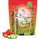PowderVitamin Electrolytes Powder Plus (100 Servere) Strawberry Cuckumber Electrolyte Powder Zero Calorie Keto, 0Sugar, No Maltodextrin, 1000mg Kalium, 120mg Calcium, 120mg Magnesium, Hydrationspulver