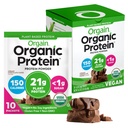 Orgain Organic Vegan Protein Powder, Creamy Chocolate Fudge - 21g Plant Protein, 6g Prebiotic Fiber, Lav Carb, Ingen laktoseingredienser, Ingen tilsat sukker, Non- GMO, For Shakes & Smoothies, 10 Rejsepakker