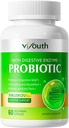 Probiotika til kvinder & mænd - Probiotiske 50 Millioner CFU 18 Spændinger & 5 fordøjelsesenzymer til Gut Health, Immun- Probiotika kapsler understøtter gas & bloating, Natural, Non- GMO, Gluten Free, 60ct