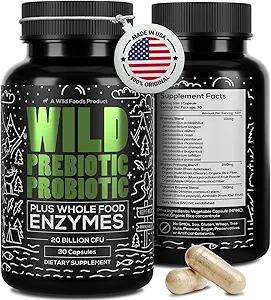 Wild Prebiotics and Probiotics with Diguestive Enzymes against 124; 20 billioner CFU - 10 Strops til kvinder & mænd against 124; Support Gut Health & Digause Supplements