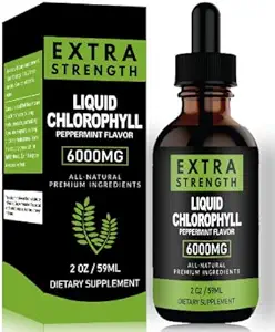 Chlorophyll flydende dråber til Clear Skin & Energy Boost - immunforsvar supplement flydende chlorophyll til Gut Health - intern deodorant - Antioxidant- 2 FL OZ