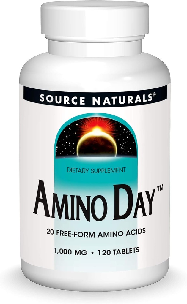 Source Naturals Amino Day - 20 Free Form Aminosyrer Understøtter kvalitetskost under ernæring - 120 tabletter