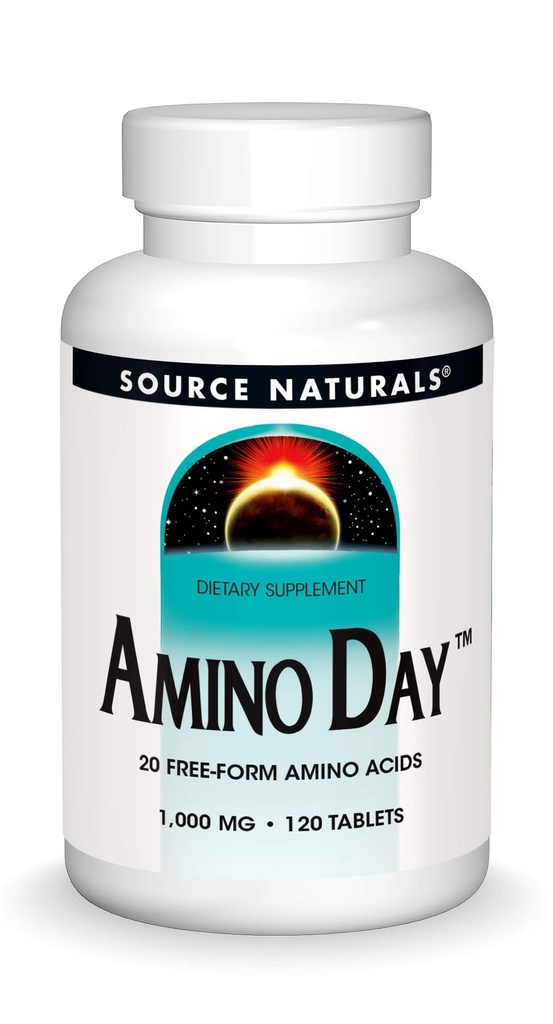 Source Naturals Amino Day - 20 Free Form Aminosyrer Understøtter kvalitetskost under ernæring - 120 tabletter