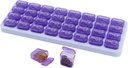 Månedlig Pill Organizer, Stor rejse Pill Box 31 Dag, Daily Pill Case, Pill Holder Container for Vitamin, Medicin, tillæg, Fish Oil, Purple