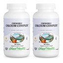 Maxi Health Chewable Calcium Complex - Vanilla Flavor Vitamin D3 og Magnesium Chewables til at hjælpe med at understøtte knoglerne - Kosher Magnesium og Calcium supplement til kvinder og mænd (180 Greve, pakke med 2)