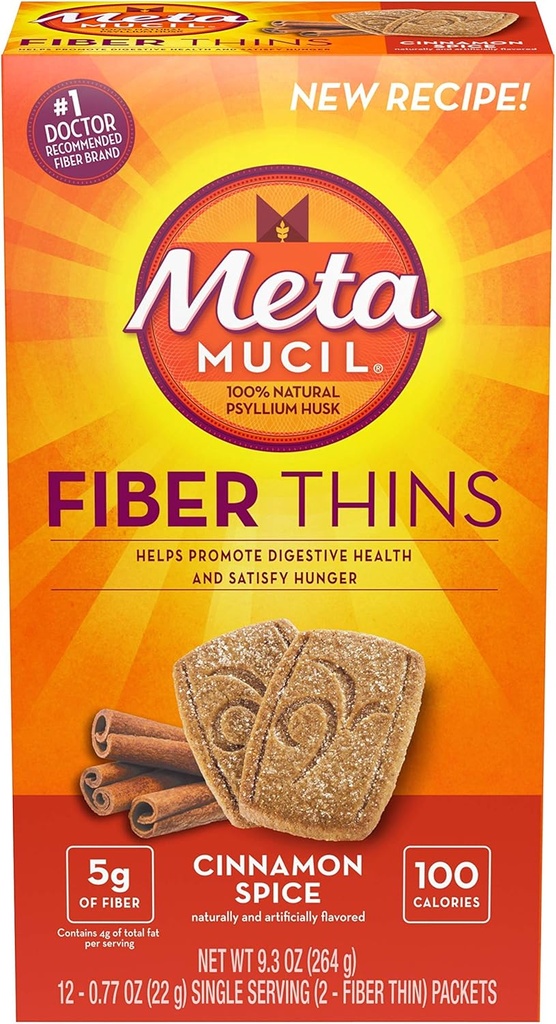 Metamucil Fiber Thins Størrelse 12 Antal 2 Crisps 9.3 Ounce (Værdi Pack af 6)