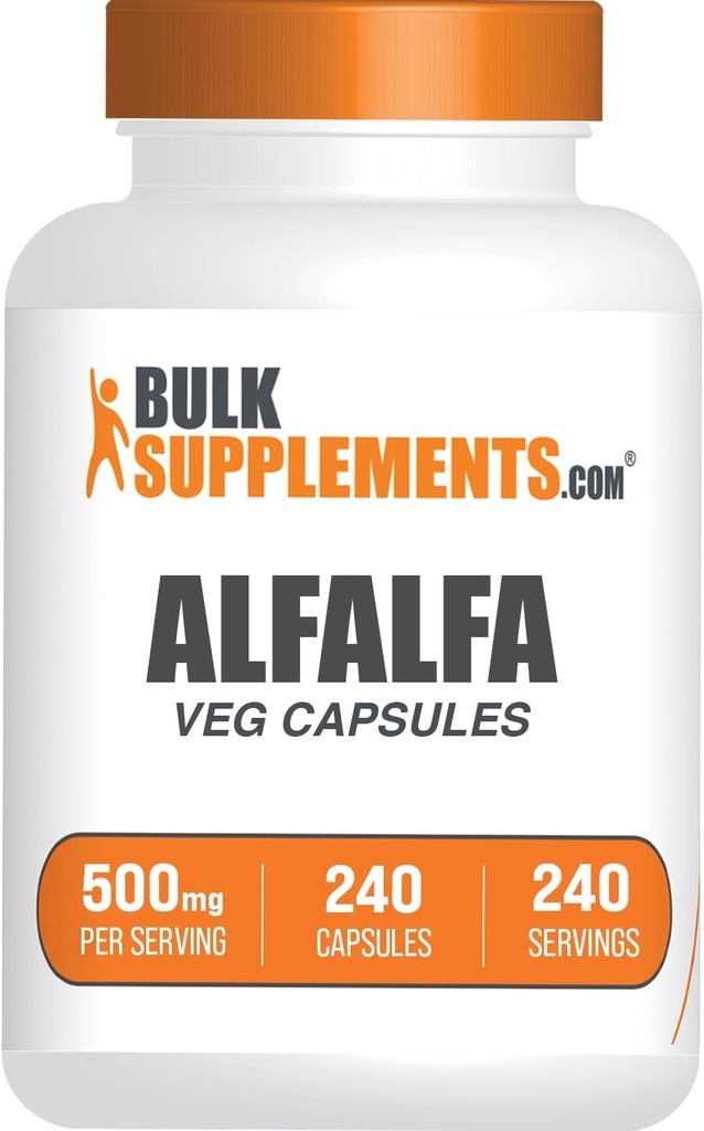 Bulkaddiments.com Alfalfa Extract Kapsler - Alfalfa Supplement, Green Superfood Supplement, Alfalfa Kapsler - Gluten Free, 1 Kapsel per Serving, 240 Veg Kapsler (Pakning med 1)