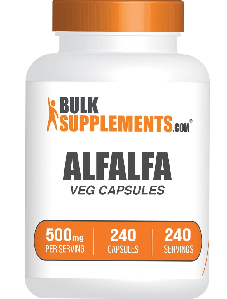 Bulkaddiments.com Alfalfa Extract Kapsler - Alfalfa Supplement, Green Superfood Supplement, Alfalfa Kapsler - Gluten Free, 1 Kapsel per Serving, 240 Veg Kapsler (Pakning med 1)