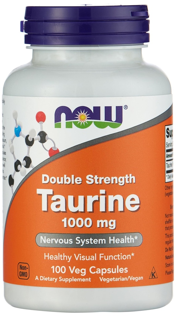 Now fødevarer ved nu dobbelt styrke taurine nervesystem sundhed 1000mg 100 Capsule
