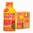 Vitamin Energi Immun + ekstra styrke Energi Shot - Orange Burst - 100% DV B- Vitaminer & 260mg Koffein - Zero Kalorier, Sugar- Free, Vegan, - Immunity & Energy Support - 1,93 fl oz, 4 -Pack