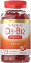 Carlyle Vitamin D3 + B12 Complex Gummies Note 124; 90 Greve Note 124; Vegetar, Non- GMO, og Gluten Free Formel 124; Jordbærsmag Supplement