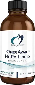 Design til sundhed Omega 3 Fish Oil Heart Health & Brain Kosttilskud - Natural Lemon Flavor (8oz)