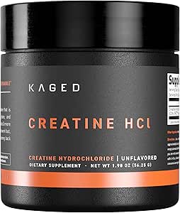 Kaged Creatin HCl pulver, Unflavored, Muscle Building and Recovery Supplement, Patenteret formel, Meget Opløseligt pulver, 75 Servering