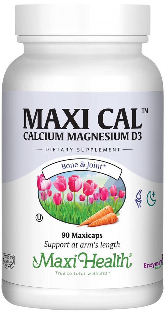 Maxi Health Calcium 1000 mg tillæg med D3- vitamin (1000 IE) og Magnesium (500 mg) - Knogler, tænder og fælles støtte til mænd og kvinder - 90 kapsler
