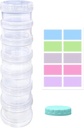 7 Dag Pill Organizer sag Staktable ugentlige kosttilskud Vitamin piller Holder Dispenser Stor klar gennemsigtig med ekstra låg