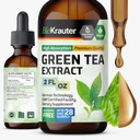 BIO KRAUTER Green Tea Extract Liquid Drops - Green Tea Supplements - Antioxidant Kilde - Alkohol og sukker fri - 2 Fl.Oz.
