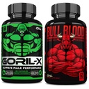 ONL Mænds Testosteron Booster Bundle - GORILL- X & Bull Blood Note 124; Forbedre styrke, Stamina & Energy Note 124; med Horny Goat Weed, Maca, Tongkat Ali, Tribulus - 120 Kapsler